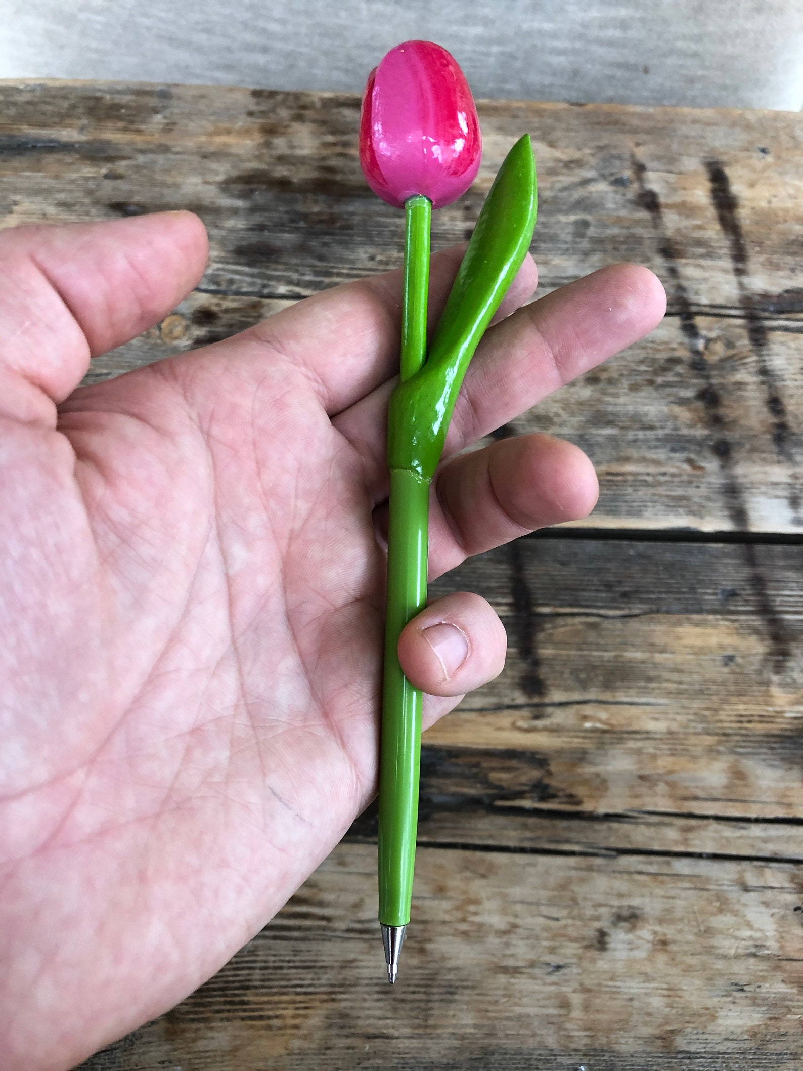 Wooden Tulippen Tulip Pen 7.5'' Flower Design Pen Etsy