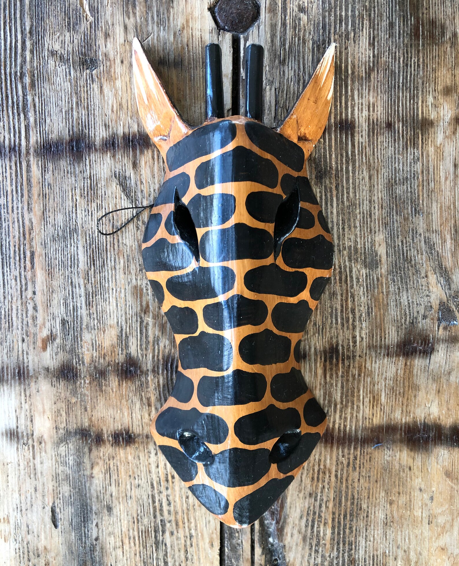 Vintage Giraffe Decor Wooden Wall Hanging Decor Hand Carved Etsy UK