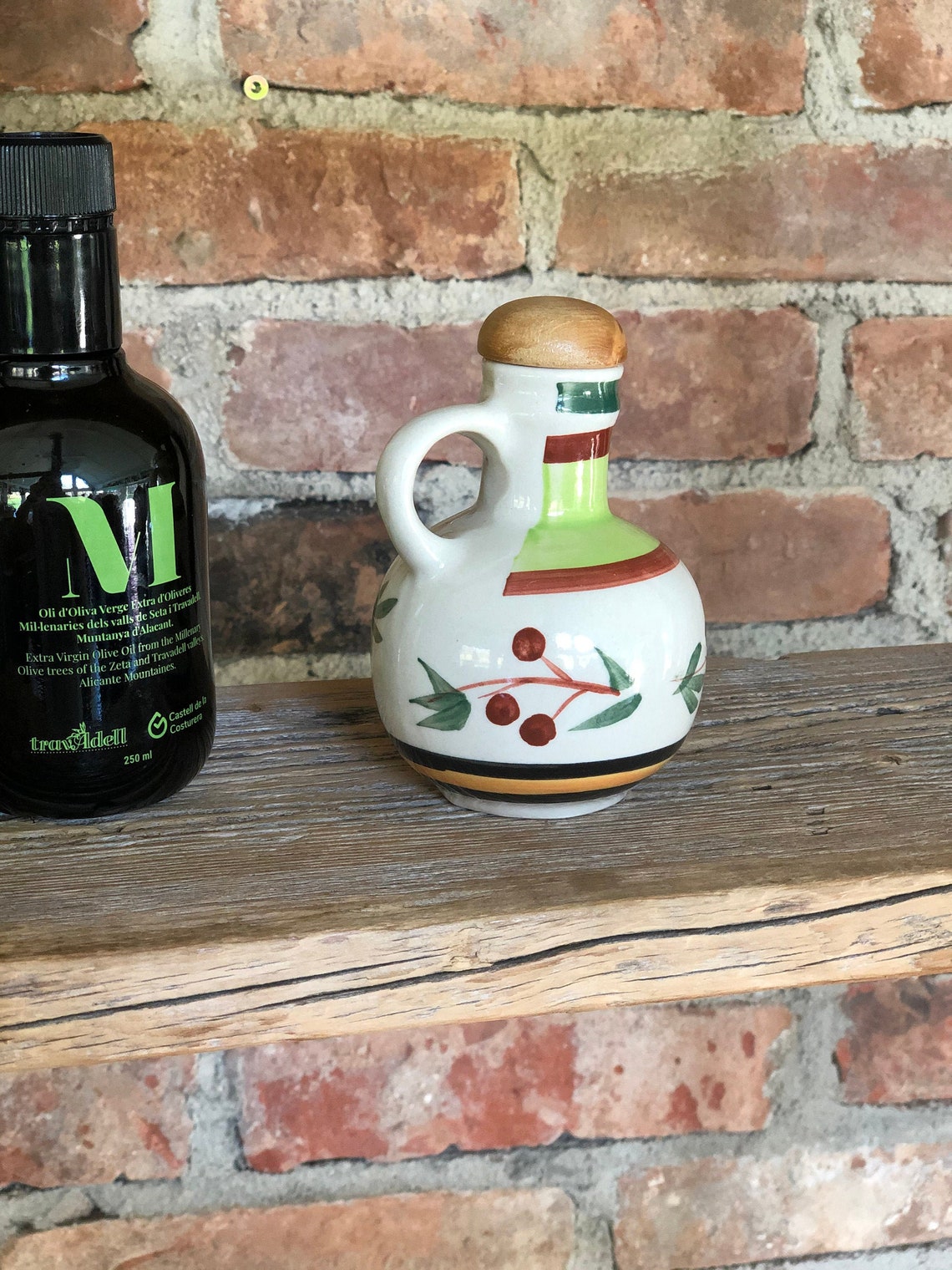 Vintage Olive Oil Bottle Ceramic oil jug Handmade pottery Etsy