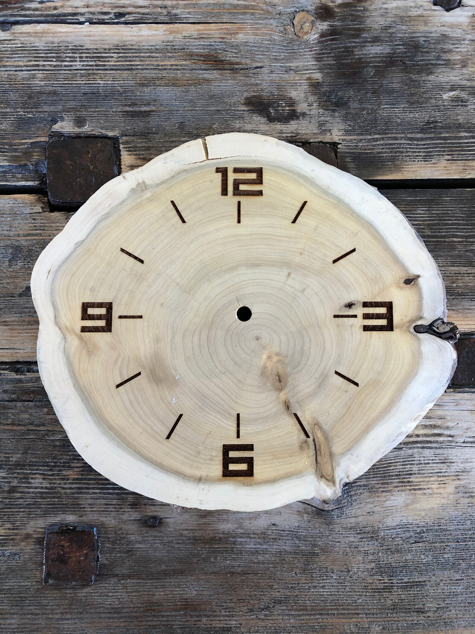 Unfinished Wooden Wall Clock Face DIY Round Wood Clock Wood Etsy