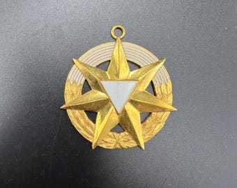 Vintage triangle star medal, Bifrostorden star metal  badge, medallion, pendant, Sporrong, Sweden