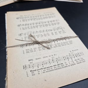 Scrapbook paper, Antique paper bundle, Vintage music paper and old typefaces, Set of 13 sheets, Pages For Crafting