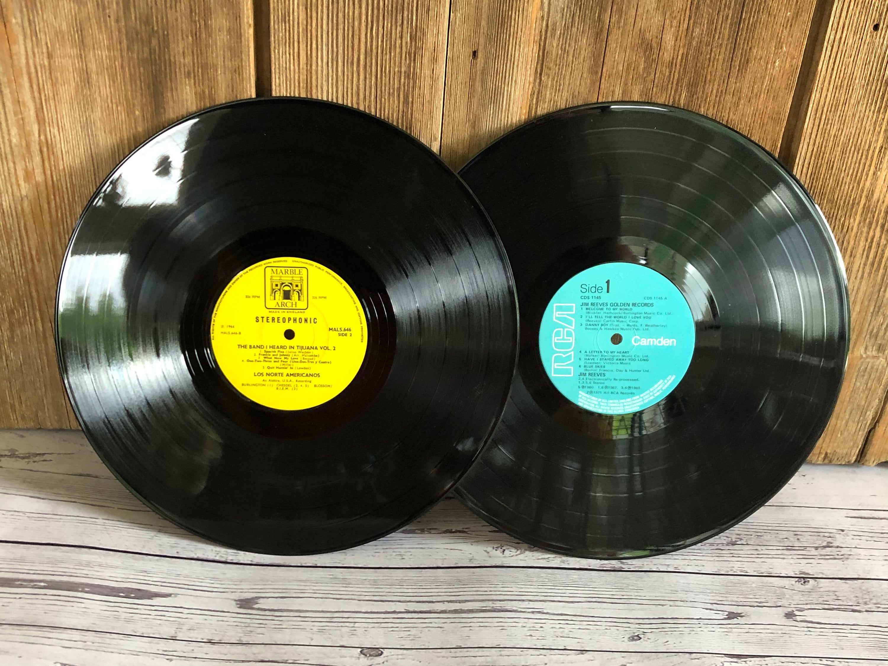 Vinyl record for crafting, two used vinyl record albums, Lot of 2  12", without cover sleeves