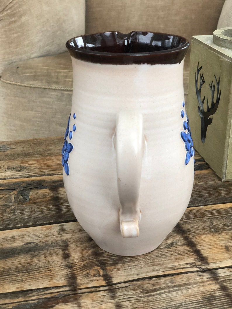 Vintage Pottery Pitcher Handmade Ceramic Pitcher Home Decor Etsy