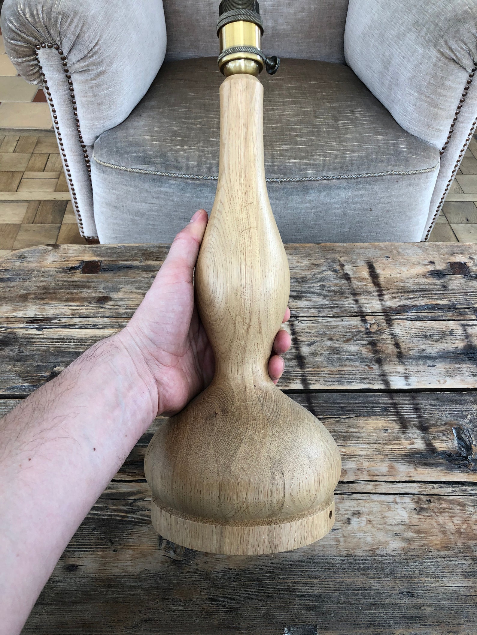 Unfinished wooden desk lamp base oak wood handmade table lamp Etsy