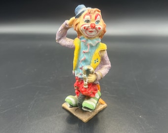 Figurka klauna cyrkowego w stylu vintage, fantazyjna dekoracja półki, 4,5 cala