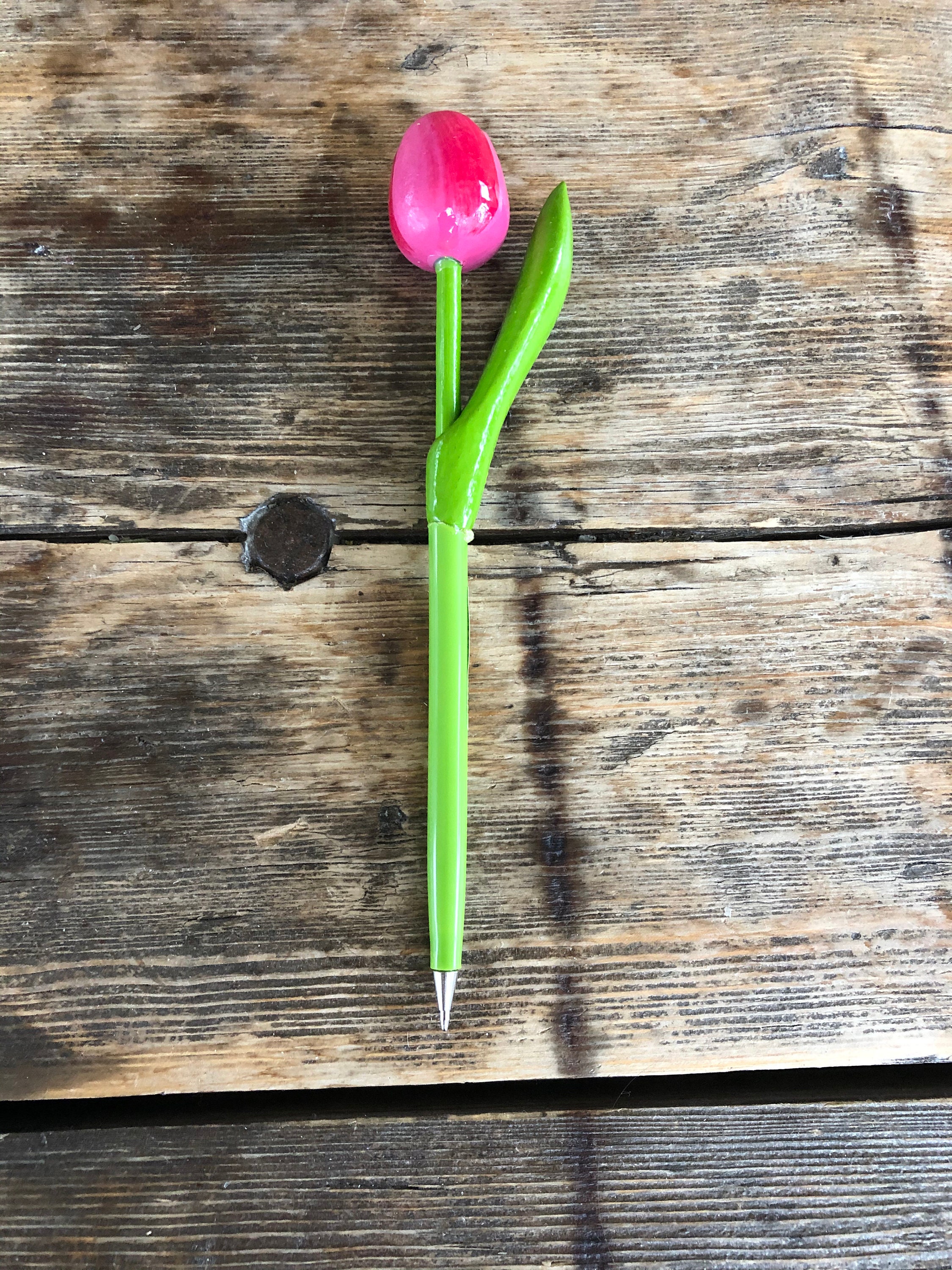 Wooden Tulippen Tulip Pen 7.5'' Flower Design Pen Etsy UK
