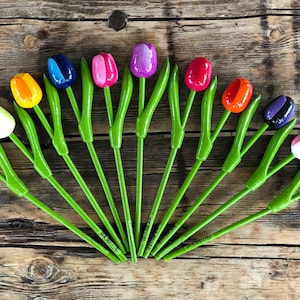 Wooden tulips, Choose your own bouquet of colourful 7.8&#39;&#39; flowers, PRICE for 1 piece