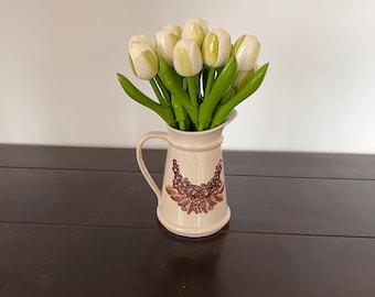 Handmade Wooden Tulips, Painted Wood Floral Decor (7.8'')