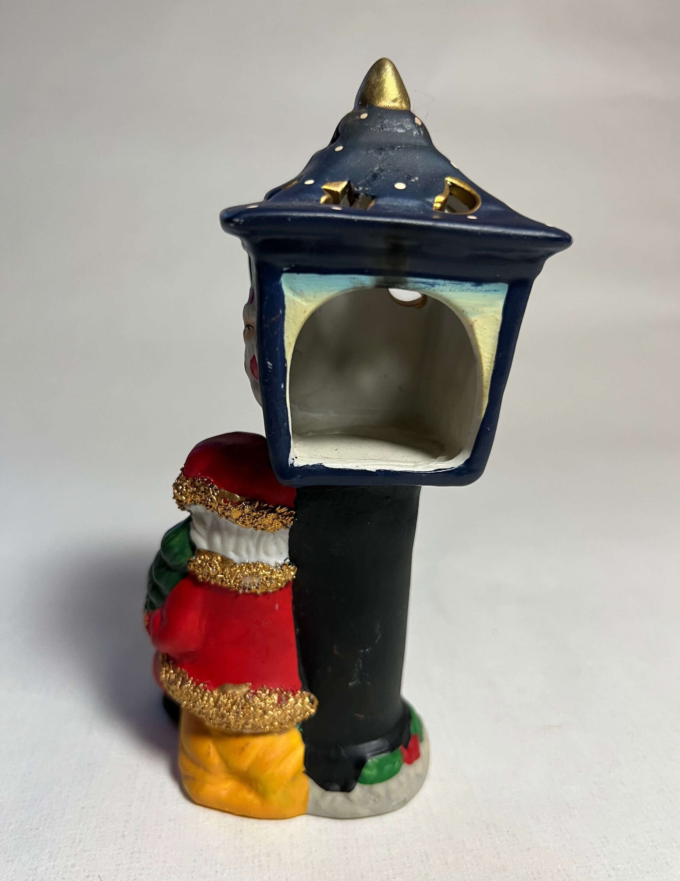 Bougeoir Ancien En Céramique Père Noël Et Madame Claus - Déco De Noël Vintage
