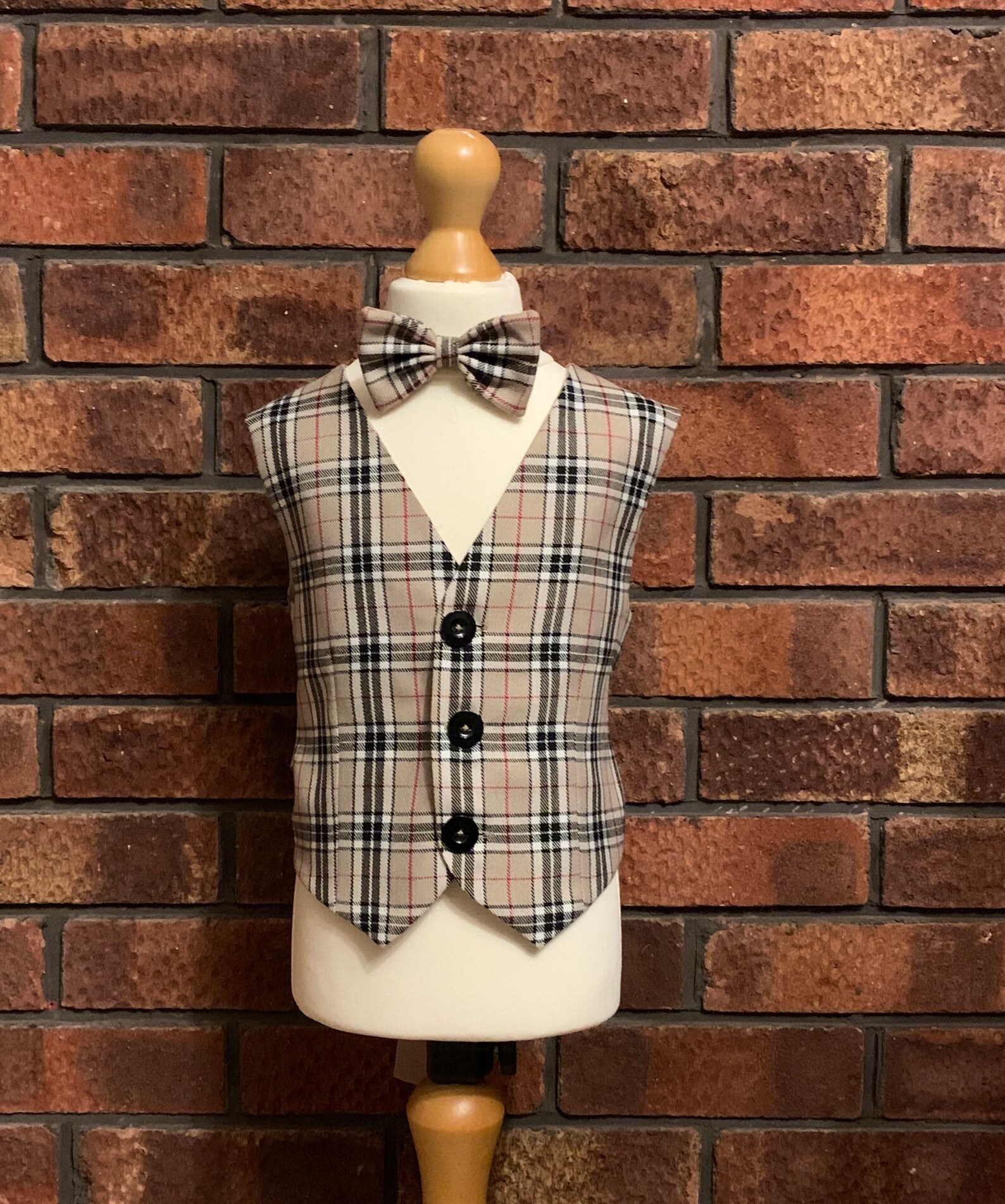 Boys waistcoat with matching bow tie Etsy