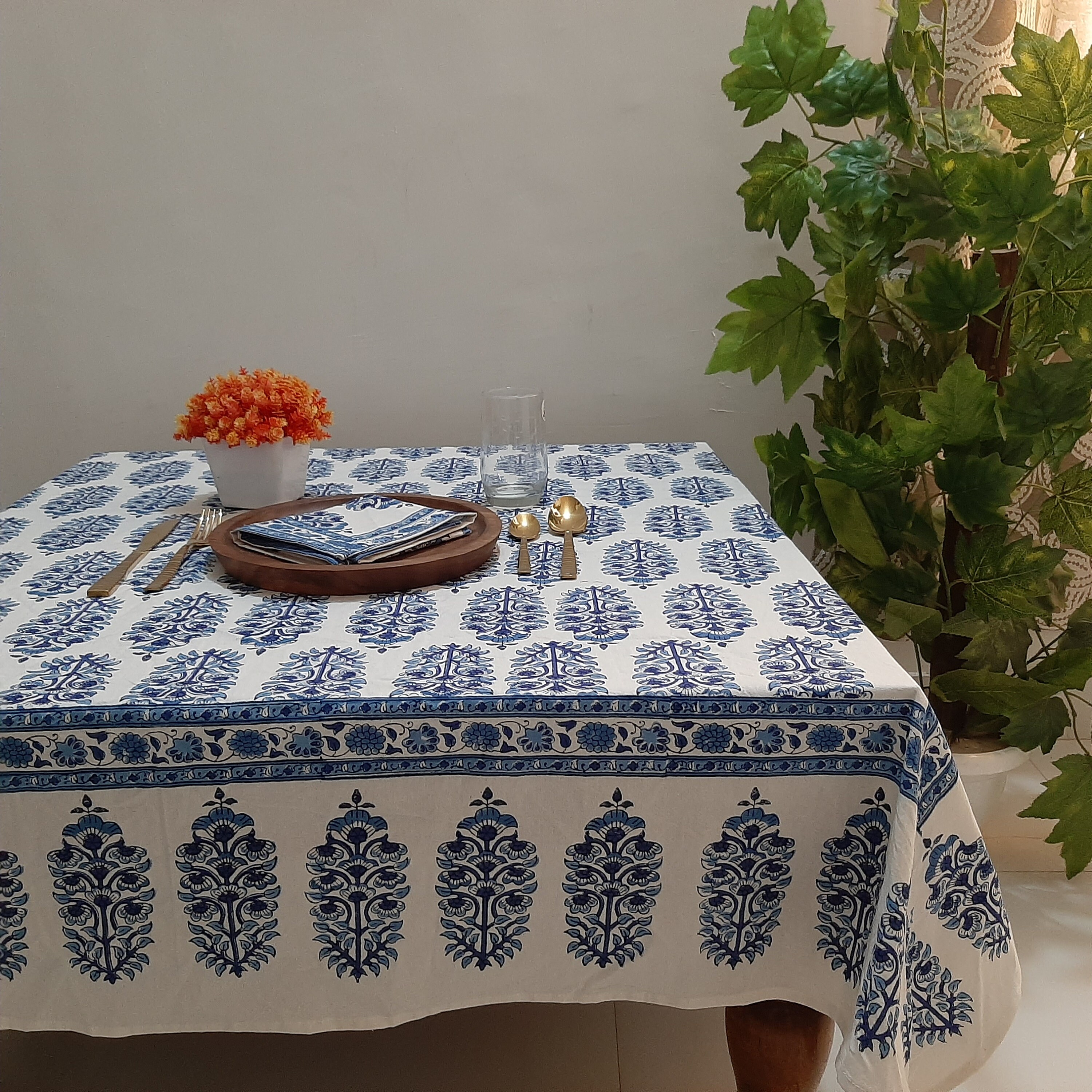 Anokhi Block Printed Tablecloth Hand Block Print Table Cloth Etsy UK