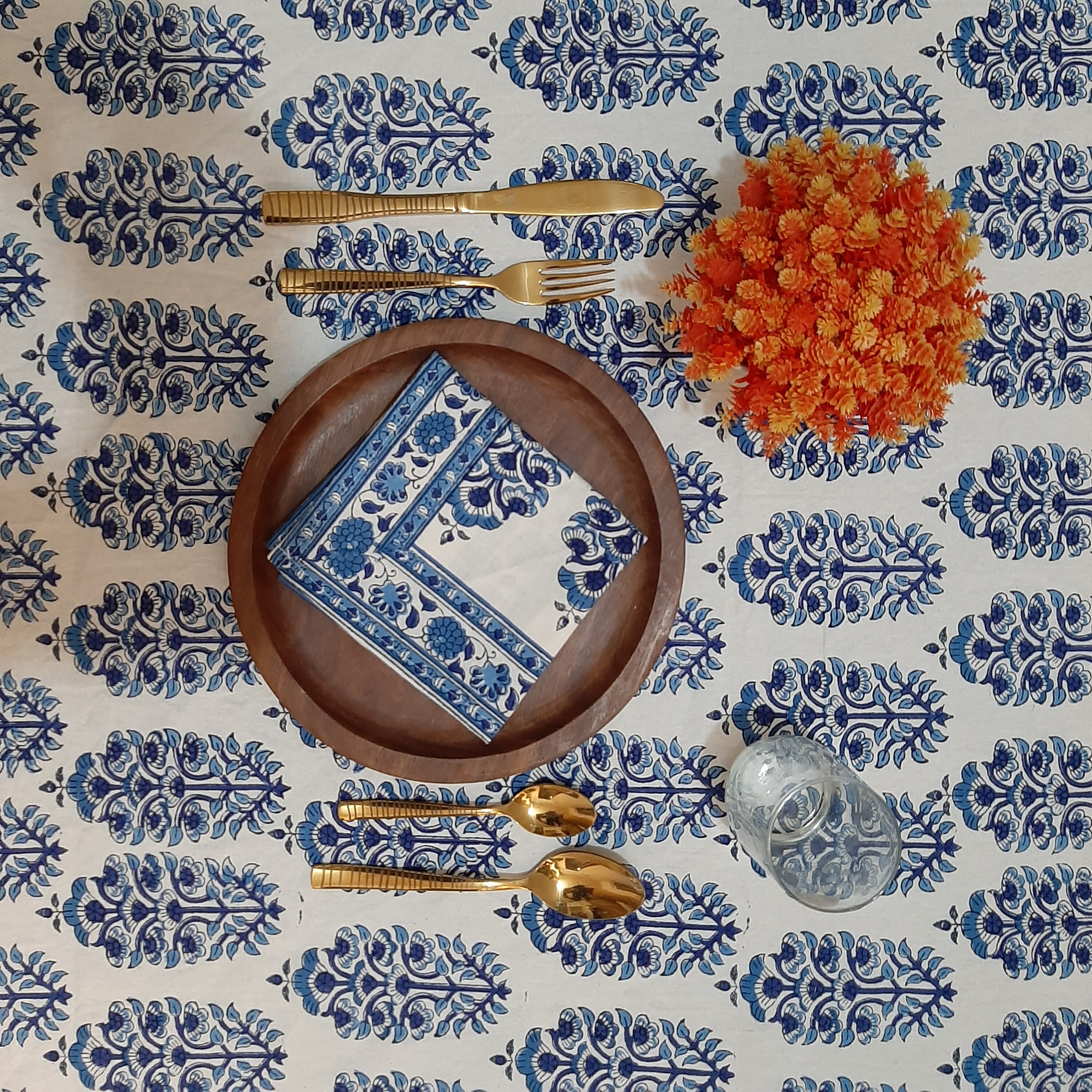 Anokhi Block Printed Tablecloth Hand Block Print Table Cloth Etsy UK