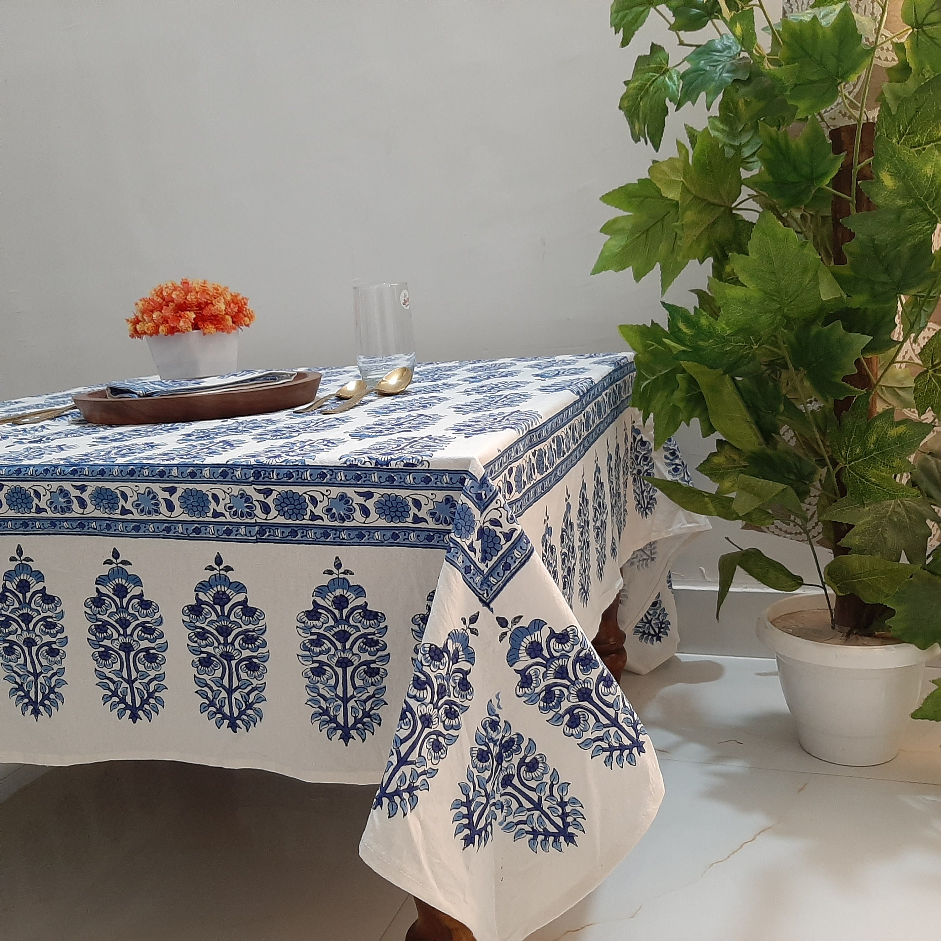 Anokhi Block Printed Tablecloth Hand Block Print Table Cloth Etsy UK