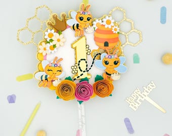 Bee Theme Party Topper, Abejita Chiquitita cake Topper, Abejita Plim Plim