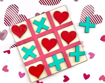 Valentine's Day Tic Tac Toe Laser Cut File (SVG & PDF)
