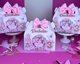 Cajas de cumpleaños de bailarina, cajas a dos aguas