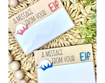 Elf Message Board SVG PDF: Dry Erase Laser Cut File