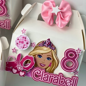 Roze pop, dozen verjaardagsfeestje Bedankdoosjes Barbiie roze pop barbiiie