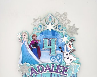 Personalized Ice Princess Cake Topper – Winter Birthday Decoration