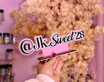 Custom Acrylic Instagram Name Sign | Social Media Handle, Small Business Decor