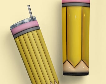 Pencil sublimation wrap png 3D