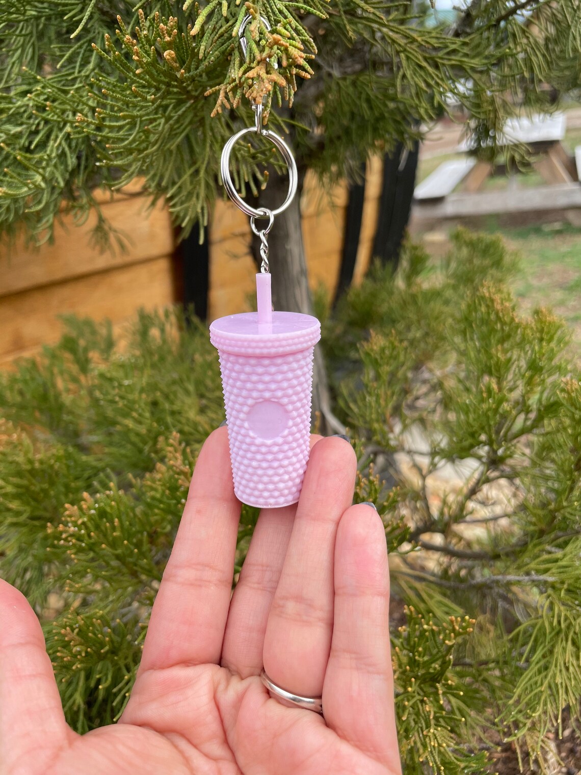 Starbucks inspired studded keychains Etsy