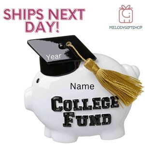 Personalized 2025 Graduation Ornament - Class of 2025 Ornament - Senior 2025 Ornament - College Fund Ornament - College Fund Piggy Bank