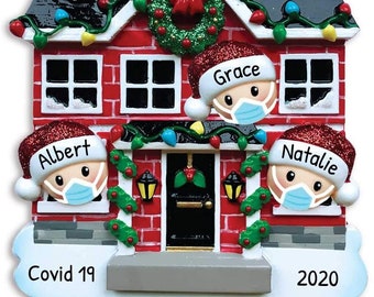 2021 The Year We Quarantined at Home Family Personalized Ornament -2021 Personalized Family Christmas Ornament - 2021  Quarantine Ornament