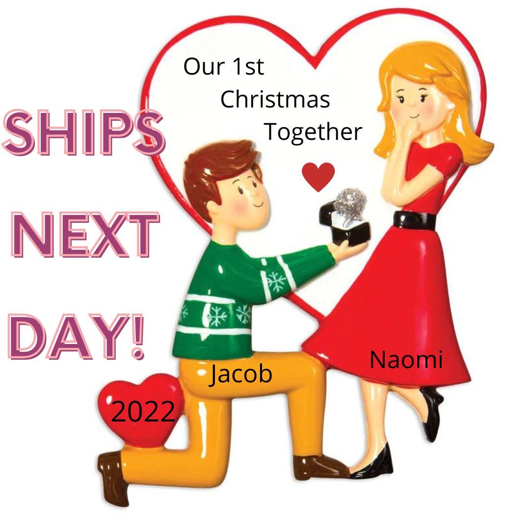 Personalized Engaged Christmas Ornament,engagement Couple Personalized