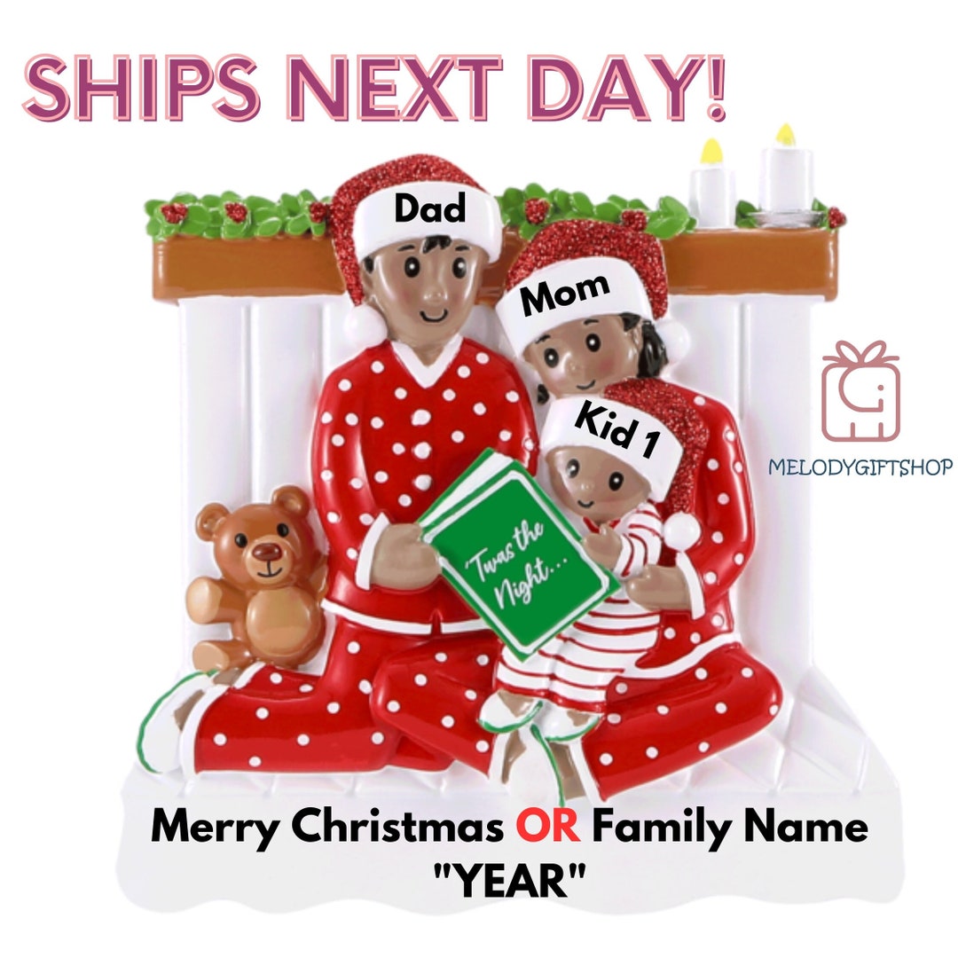 Personalized African American Family Christmas Ornament 2025 Christmas ...
