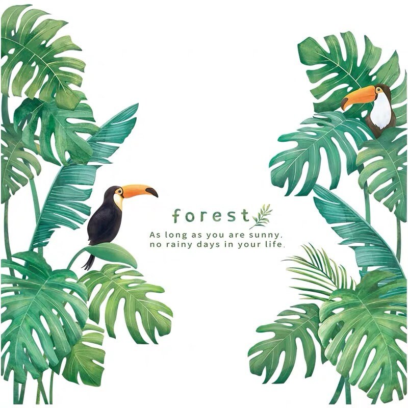 Tropical Rainforest Wall Stickers Green Plant Wall Stickers Etsy