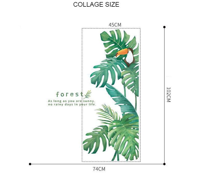 Tropical Rainforest Wall Stickers Green Plant Wall Stickers Etsy