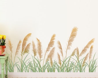 Personality reed bush small grass wall decal，Living room bedroom baby room personality decal