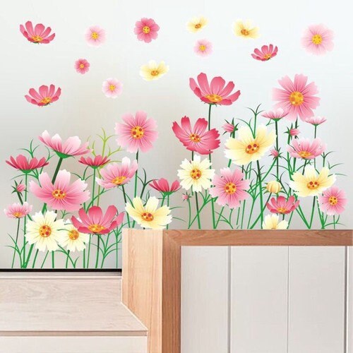 Calcomanía de la pared de la flor calcomanías de la pared de | Etsy