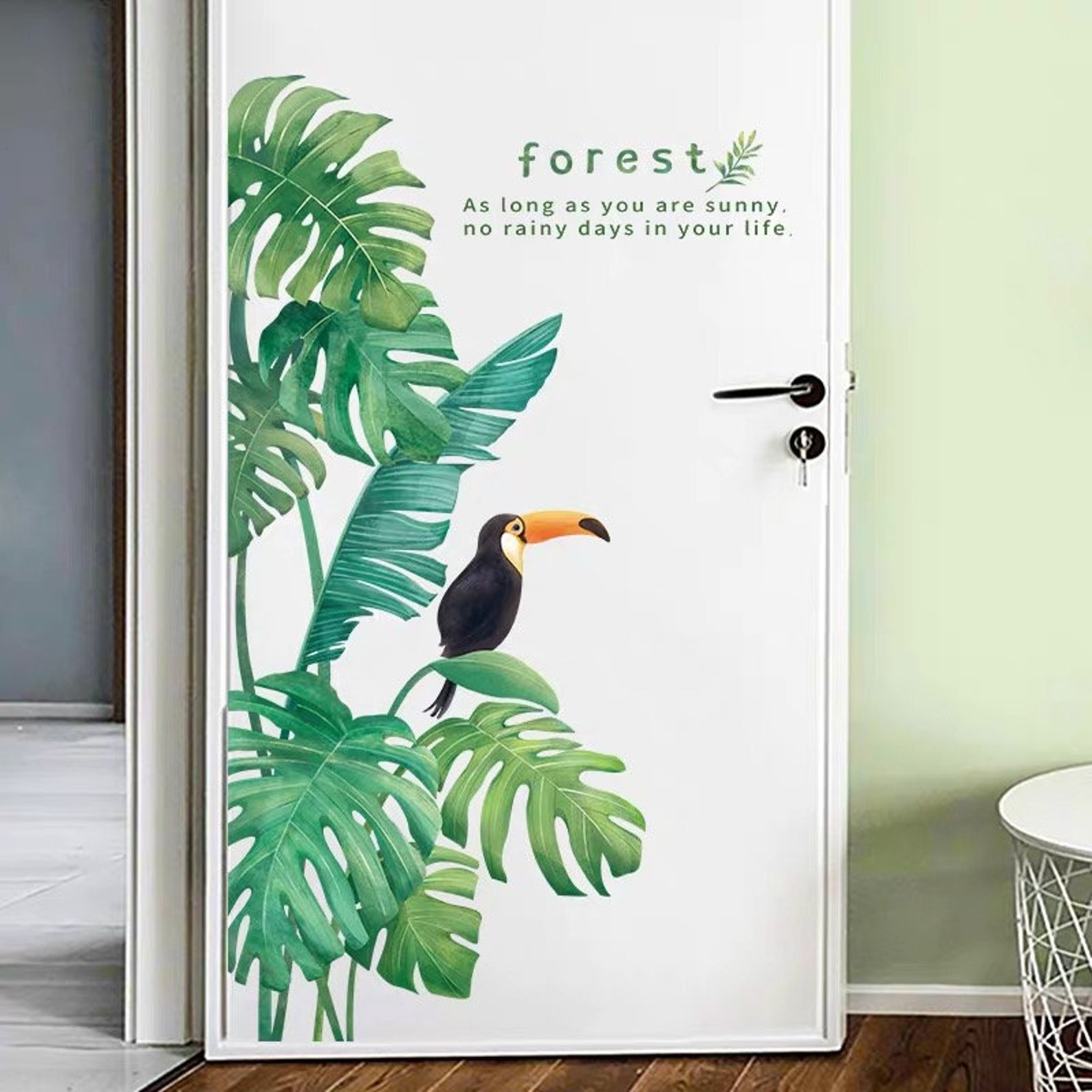 Tropical Rainforest Wall Stickers Green Plant Wall Stickers Etsy
