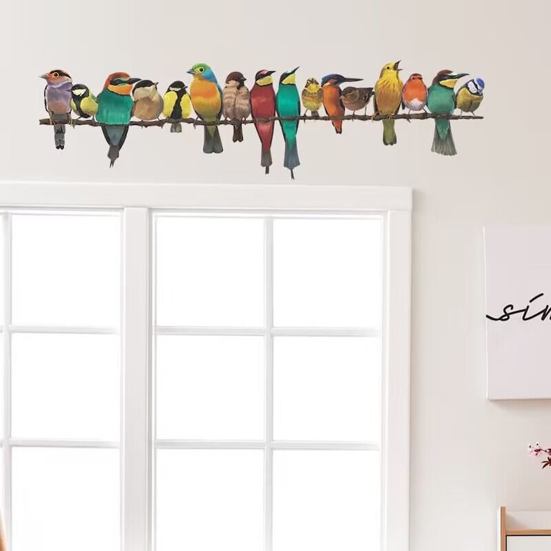 Bird Window Stickersbird Window Decorationwindow Stickers Etsy