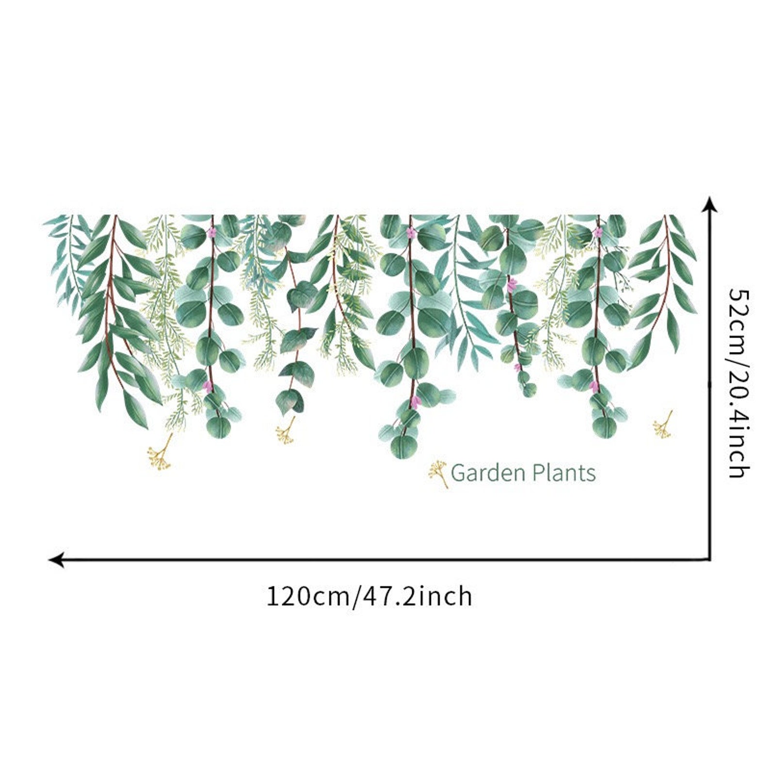 Green vine leaf wall sticker vine wall decal hanging branch Etsy