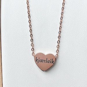 Kjaerleik - love necklace- Stainless Steel Gift loved one