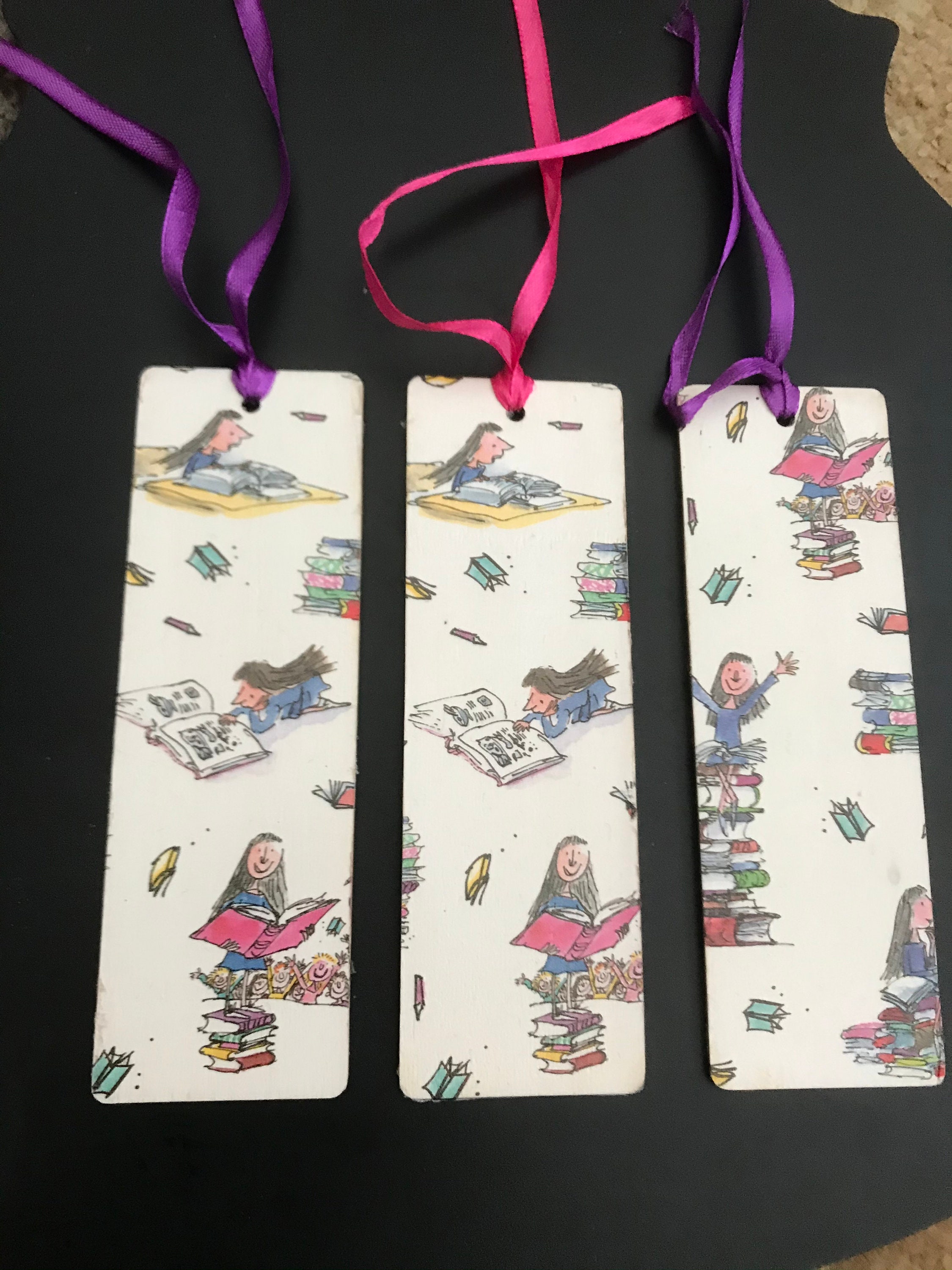 Roald Dahl Matilda bookmarks wooden bookmarks Matilda Etsy