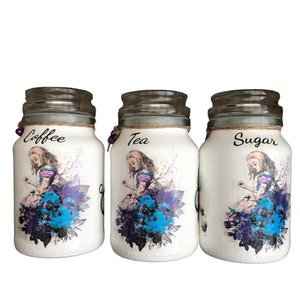 Alice in wonderland tea coffee hotsell sugar jars