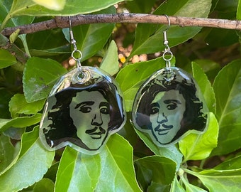 Young Frankenstein Earrings: Gene Wilder Stainless Steel French Hooks