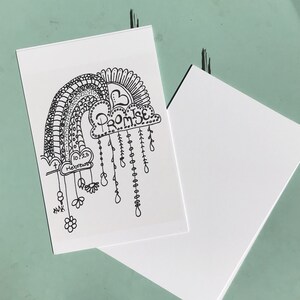 Versprechen Regenbogen Postkarte - 6 Linie Kunst Postkarten zu Farbe und Mail - Hebräer 10:23 - Grüße und Worte der Ermutigung Färbung Grüße