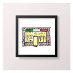 Anthony and Sons Brooklyn Restaurant Wall Art Custom Restaurant Illustration Anniversary Gift for him Fiancé Gift Watercolor Art Wall Decor
