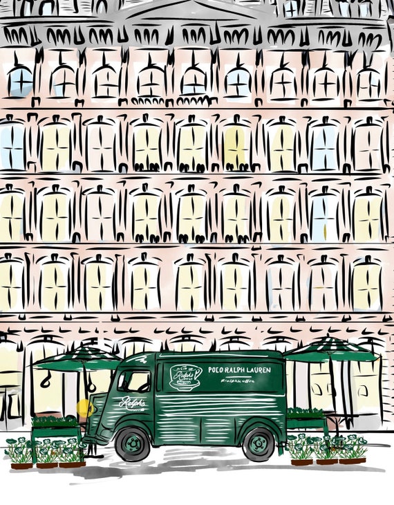 Ralph's Coffee, New York City,, Fashion Illustration, New York Art