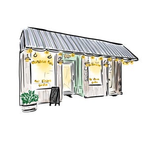 Northen Bell Williamsburg Illustration: Brooklyn Restaurant Art Print