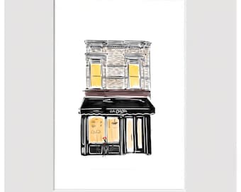 Via Carota New York Restaurant Wall Art Custom NYC Illustration Art Birthday Gift for Fiancé Gift for Wedding Gift for Her Gift for Him