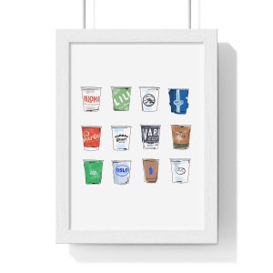 Brooklyn Coffee Cup Print Brooklyn Illustration Gift for Coffee Lover Gift for Fiancé Gift for Her Birthday gift for Him Kitchen Wall Art