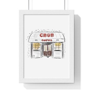 CBGB Punk Show New York Wall Art Custom NYC Illustration Birthday Gift for Fiancé NYC Landmark Art Anniversary Gift Cocktail Wall Art