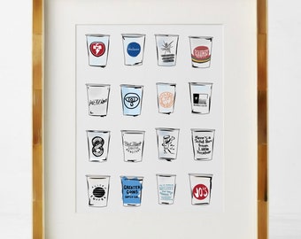 Austin Coffee Cup Print Coffee Gift for Coffee lover Gift Austin Texas Art Wall art Home Decor Housewarming Gift For her Gift for Him